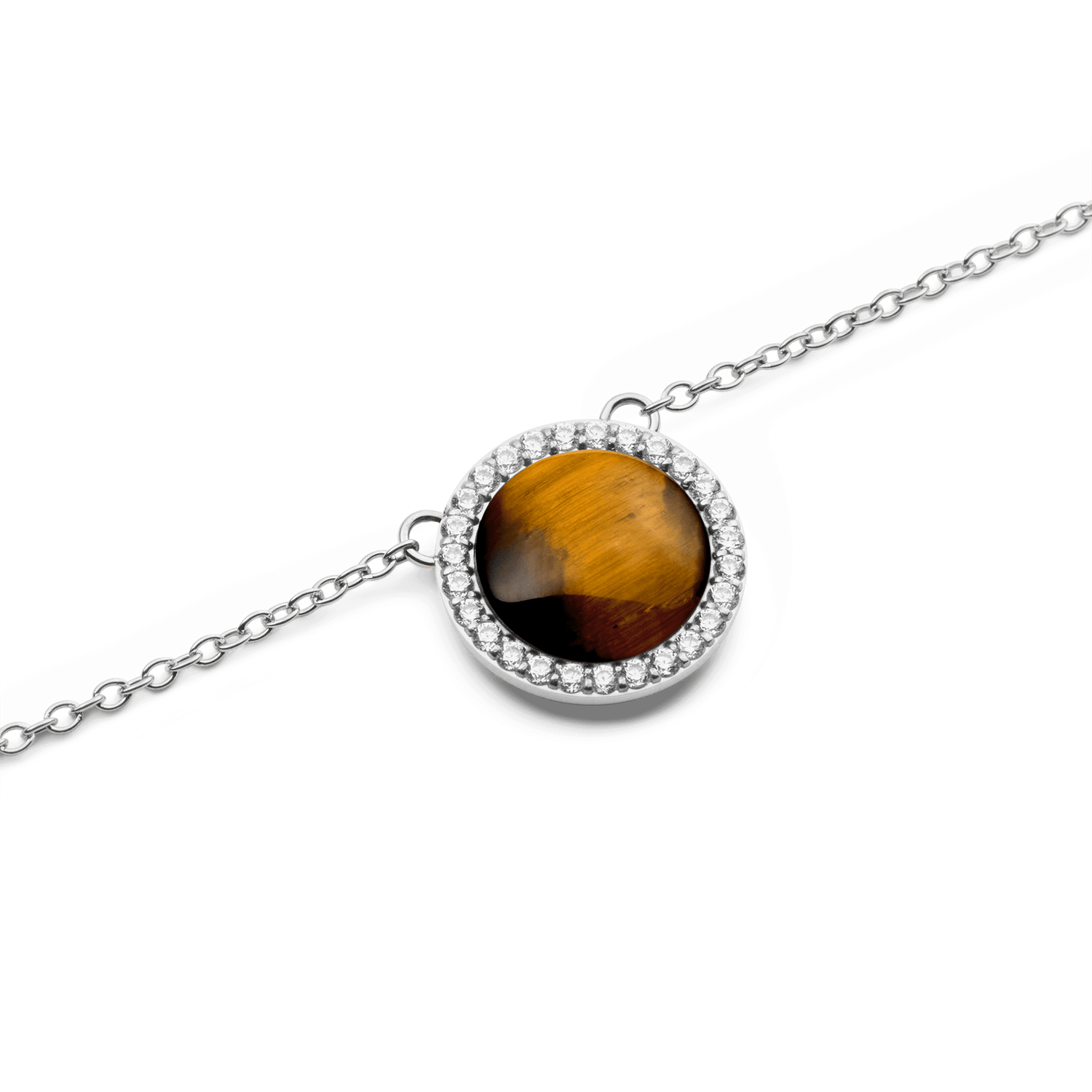 Audrey Necklace Tiger Eye Silver