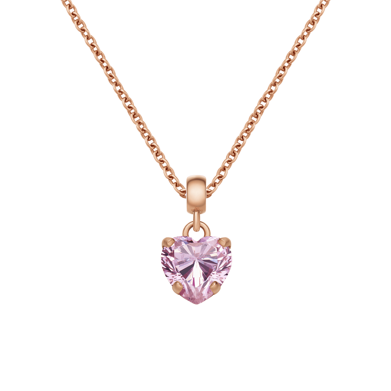 Heart Pink Crystal Charm RG