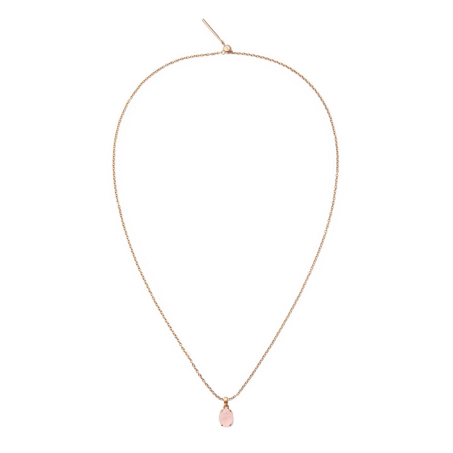 Rose Quartz Oval Rose Gold Charm