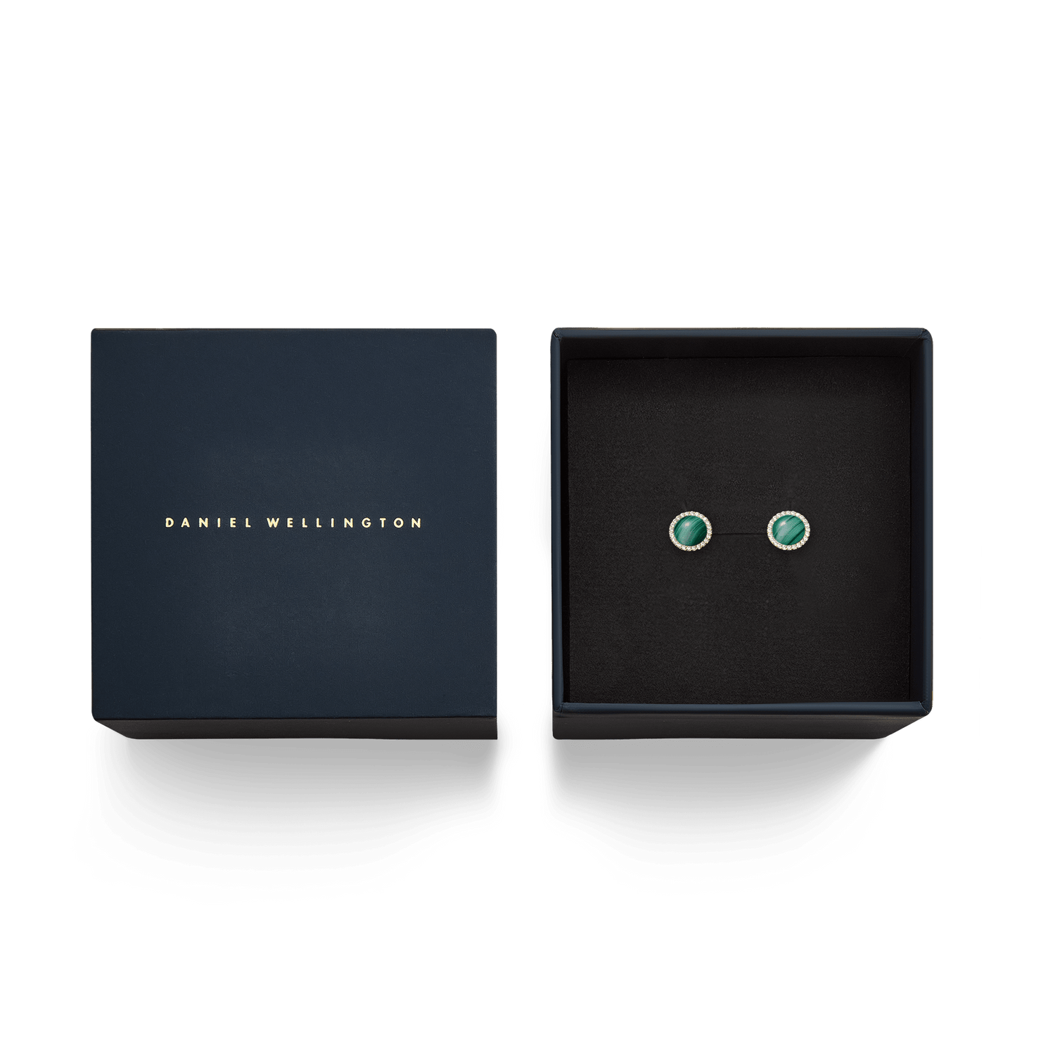 Audrey Earrings Malachite Gold