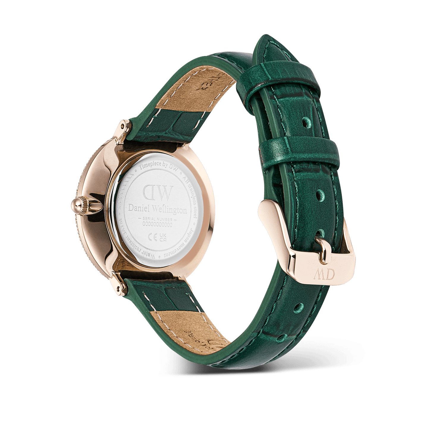 Crystalline Bezel Green Croc Rose Gold