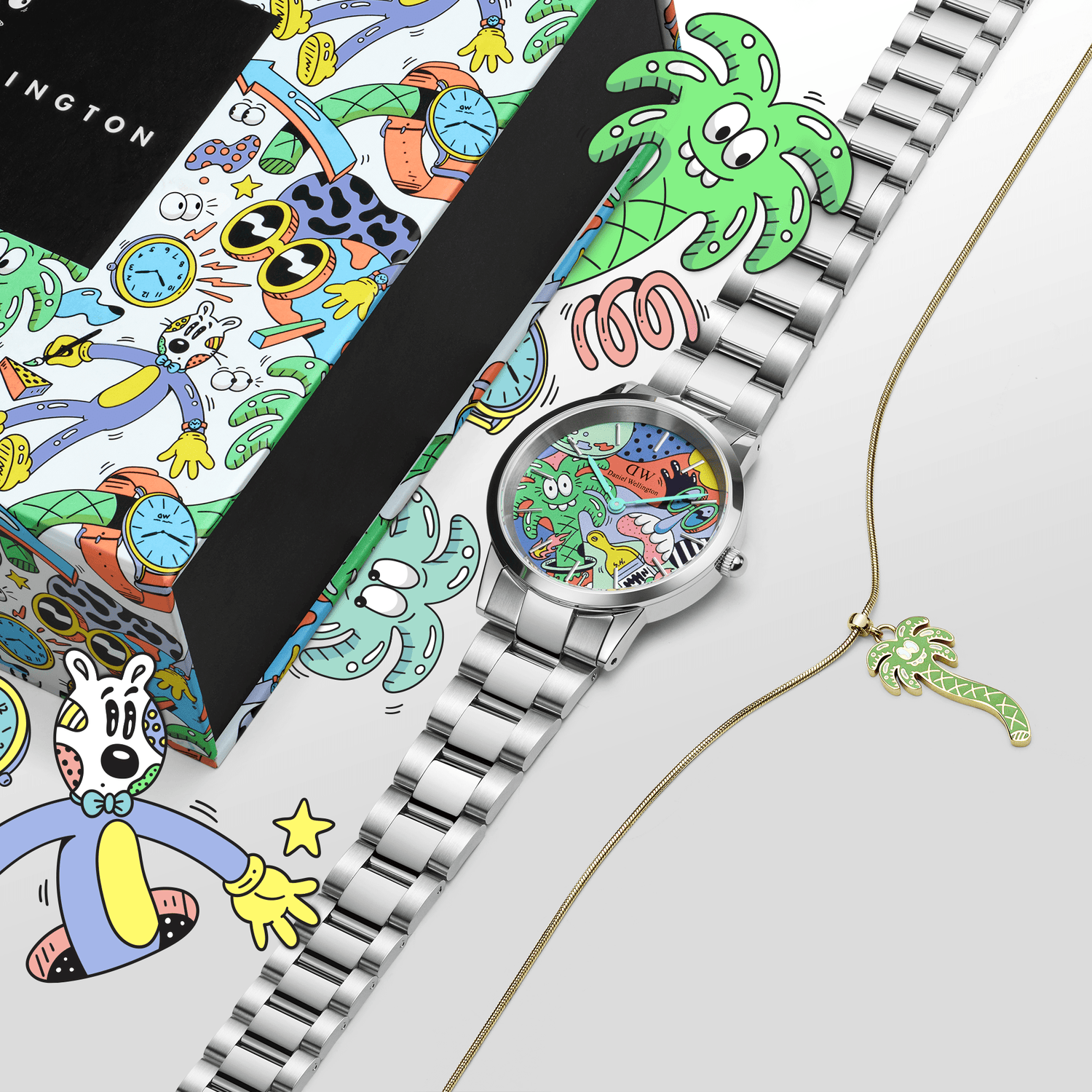 Steven Harrington x DW SET: Iconic Link Multicolor & Palm Tree Charm