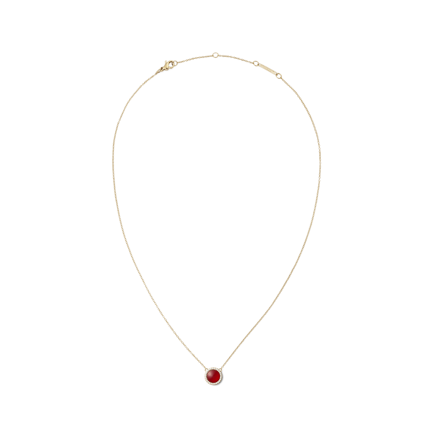 Audrey Necklace  Red Agathe Gold