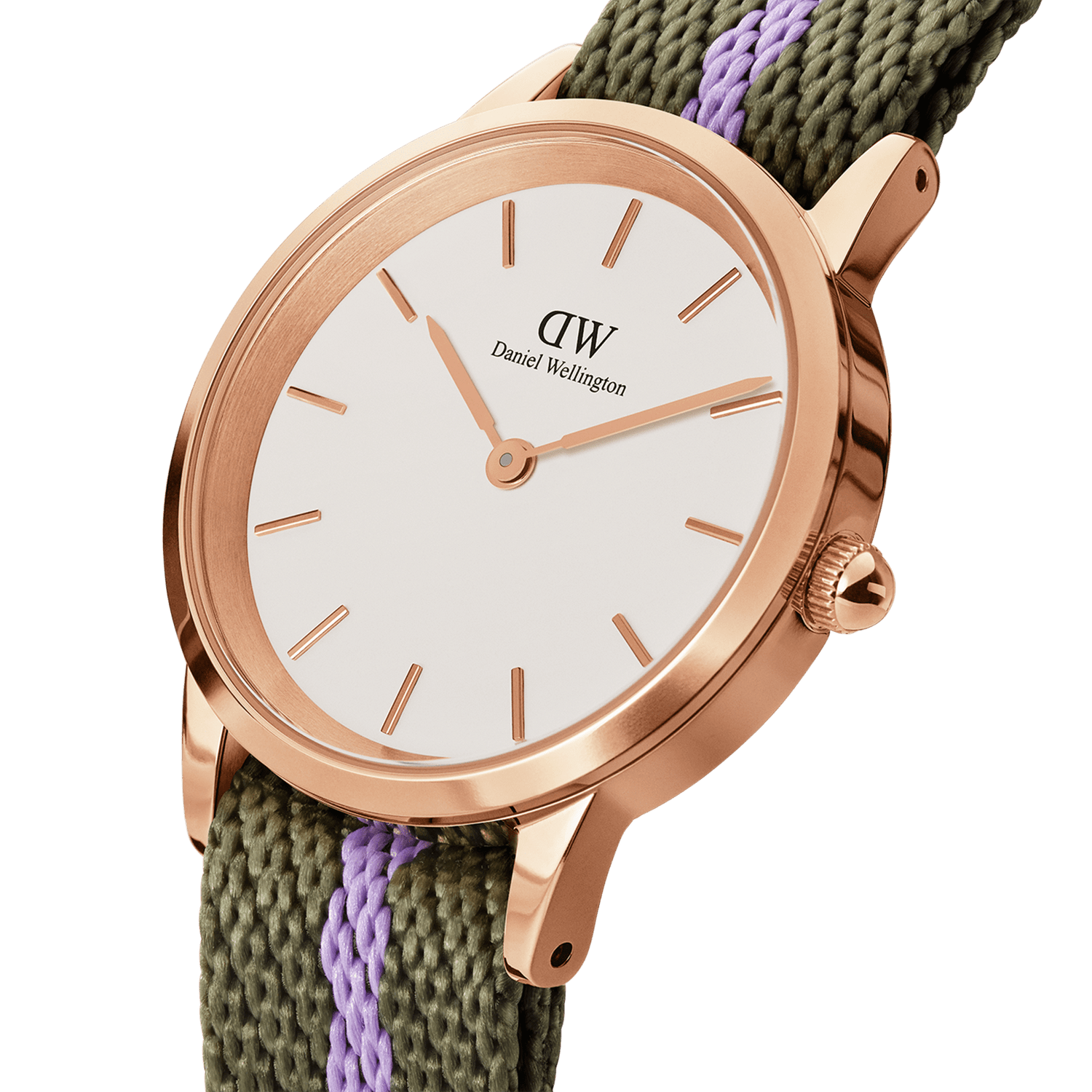 Iconic NATO Green/Purple Rose Gold