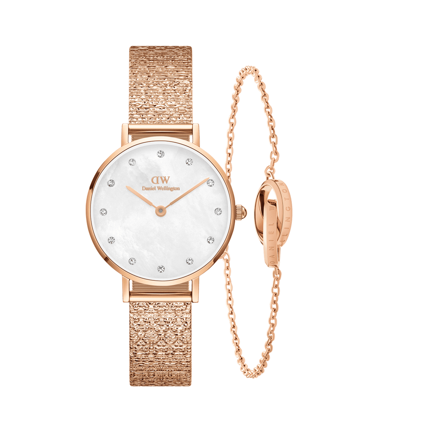 Petite Lumine Pressed Piano + Elan Unity Bracelet Rose Gold