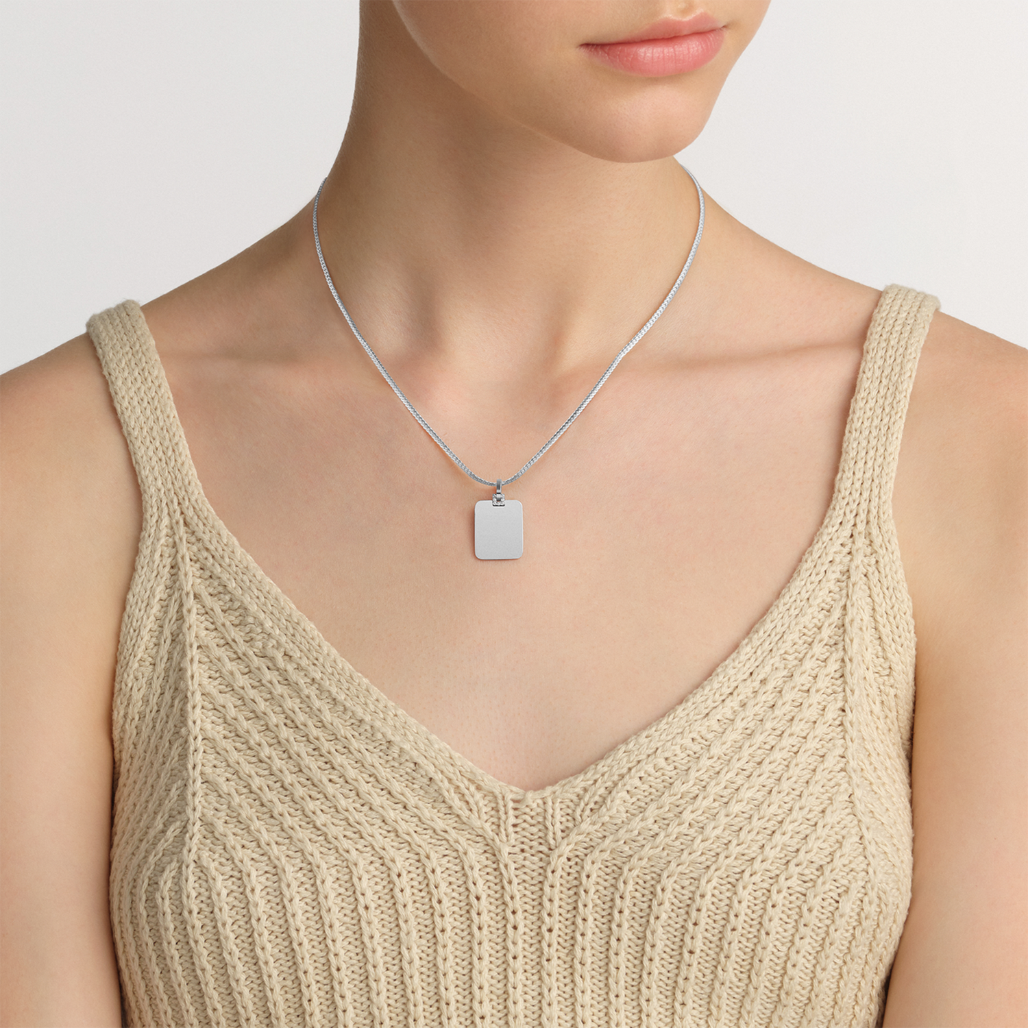 Rectangular Detail Crystal Pendant S