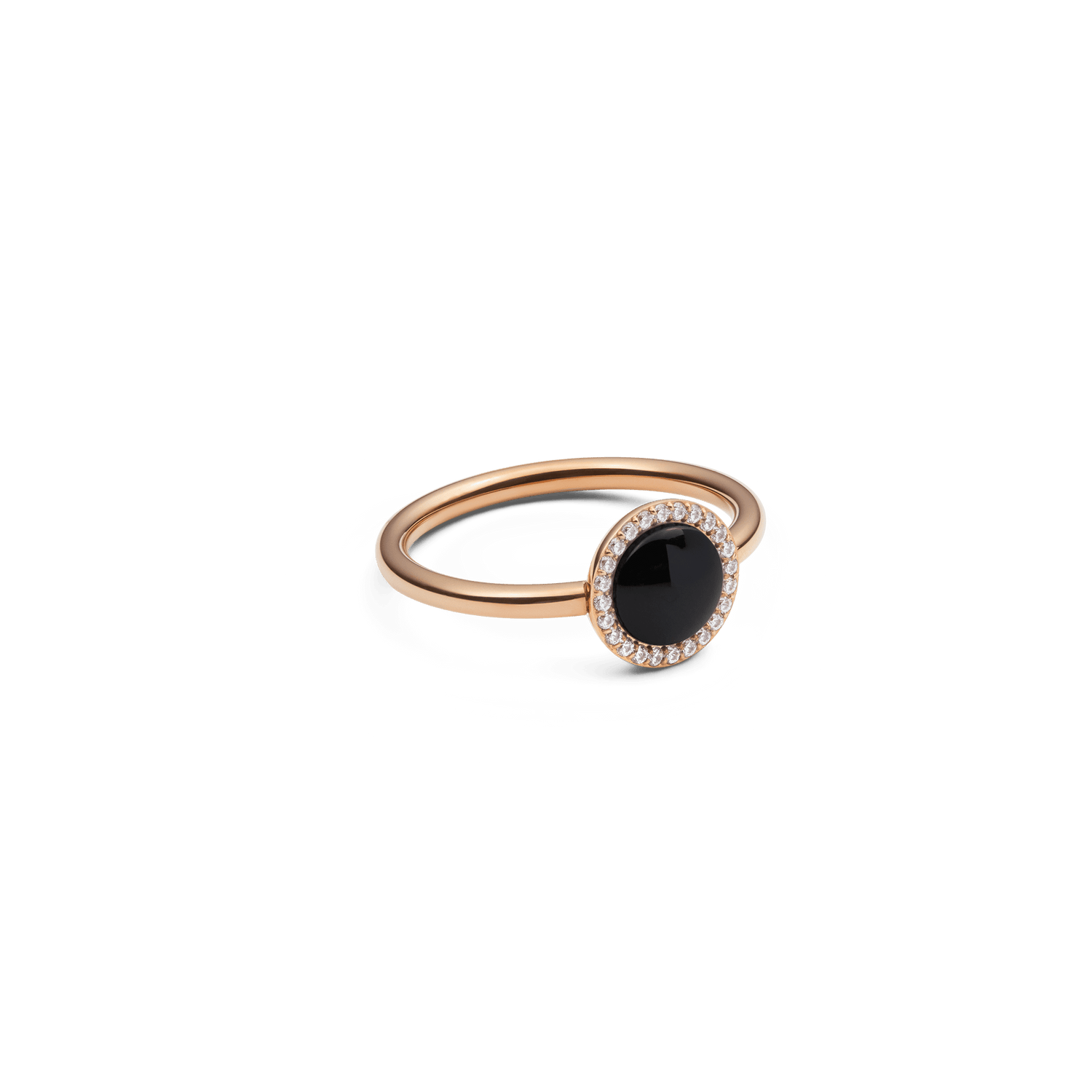 Audrey Ring Black Agathe Rose Gold