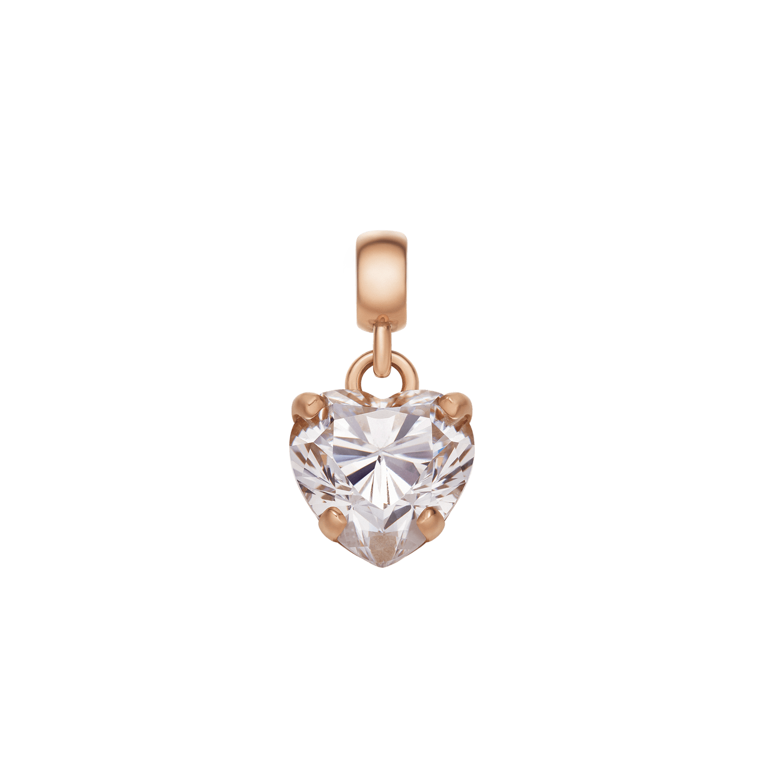 Heart White Crystal Charm RG