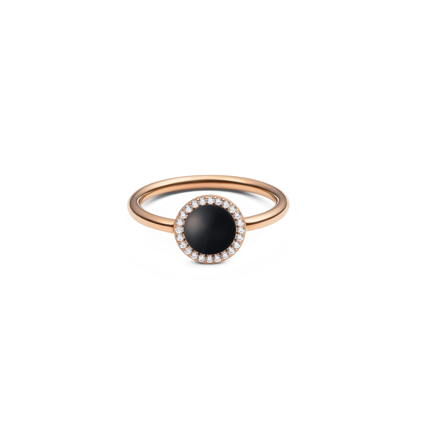 Audrey Ring Black Agathe Rose Gold