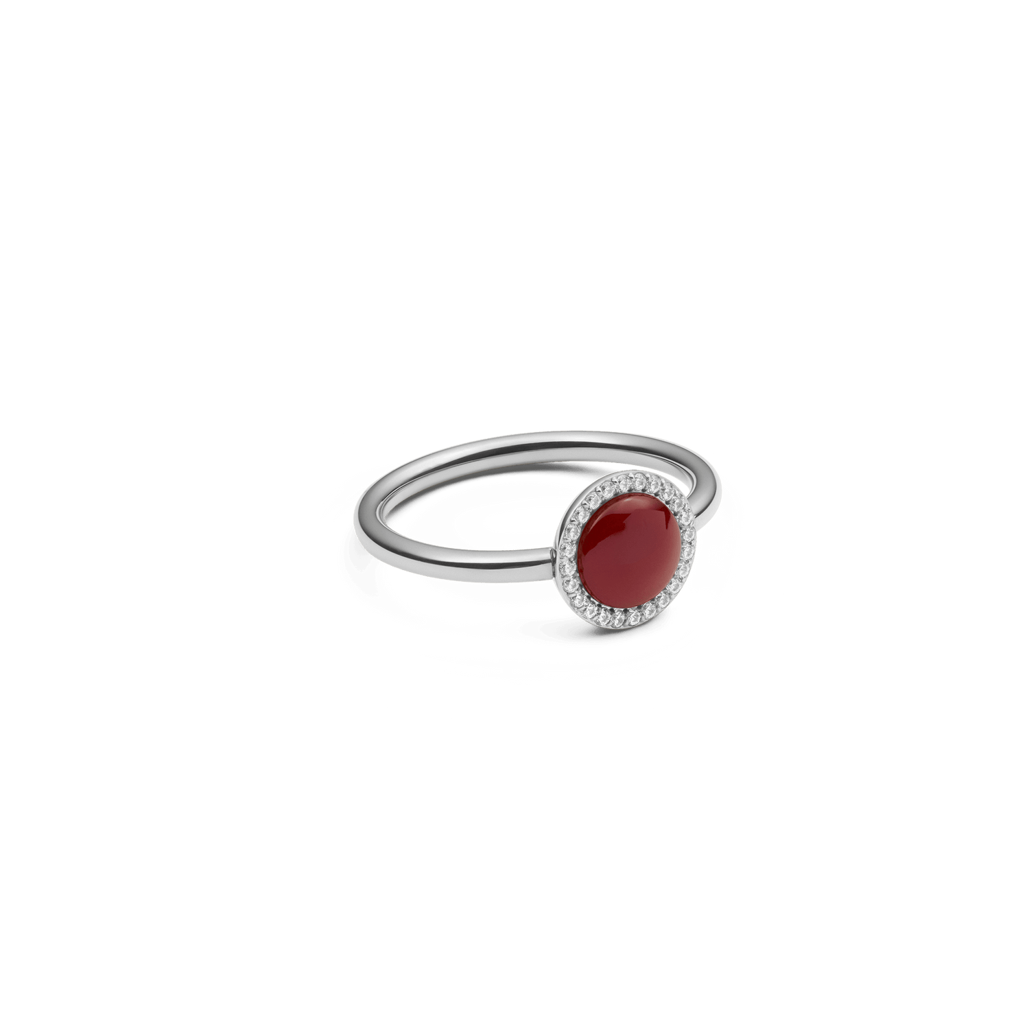 Audrey Ring  Red Agathe Silver