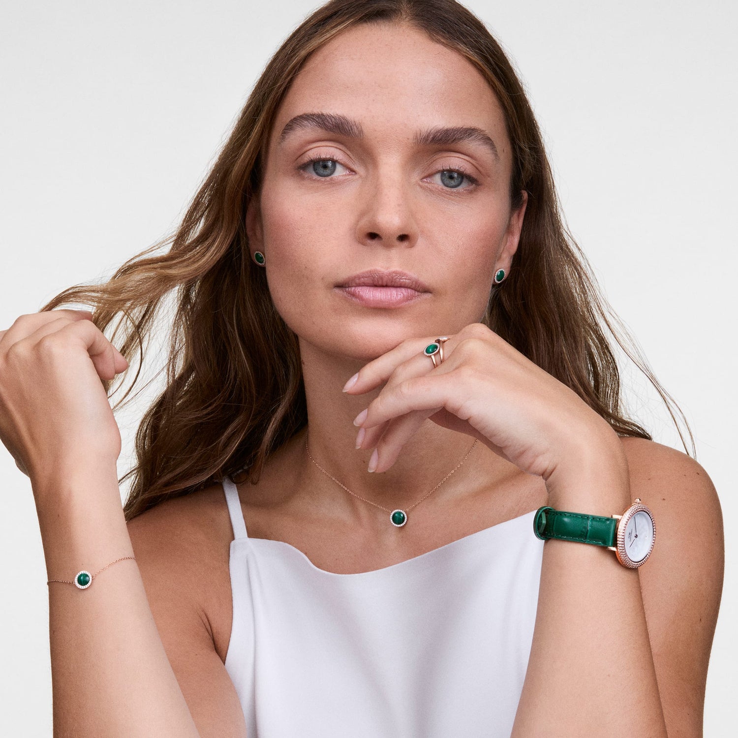 Audrey Ring Malachite Rose Gold