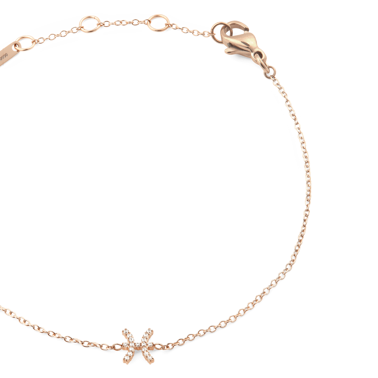 Crystal Zodiac Chain Bracelet Rose Gold