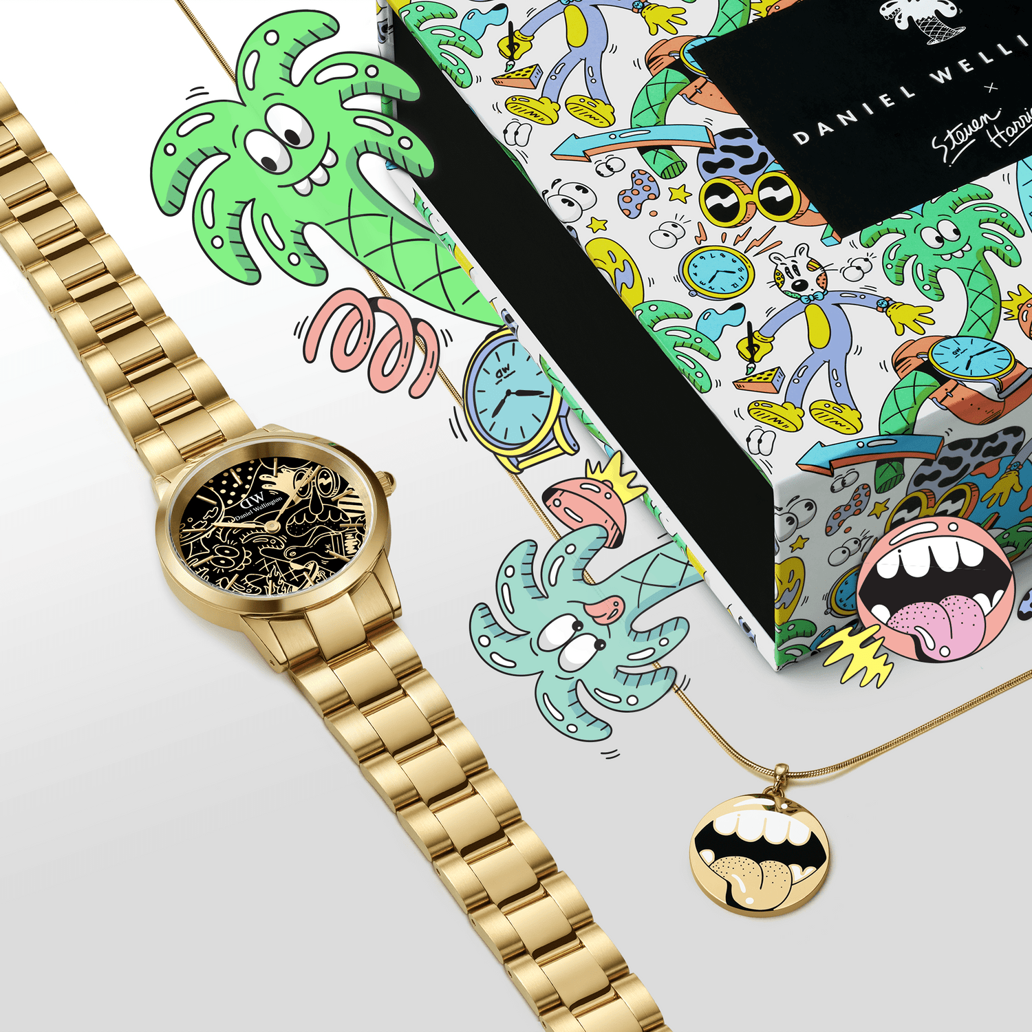 Steven Harrington x DW SET: Iconic Link Dual Tone & Shout Charm Gold