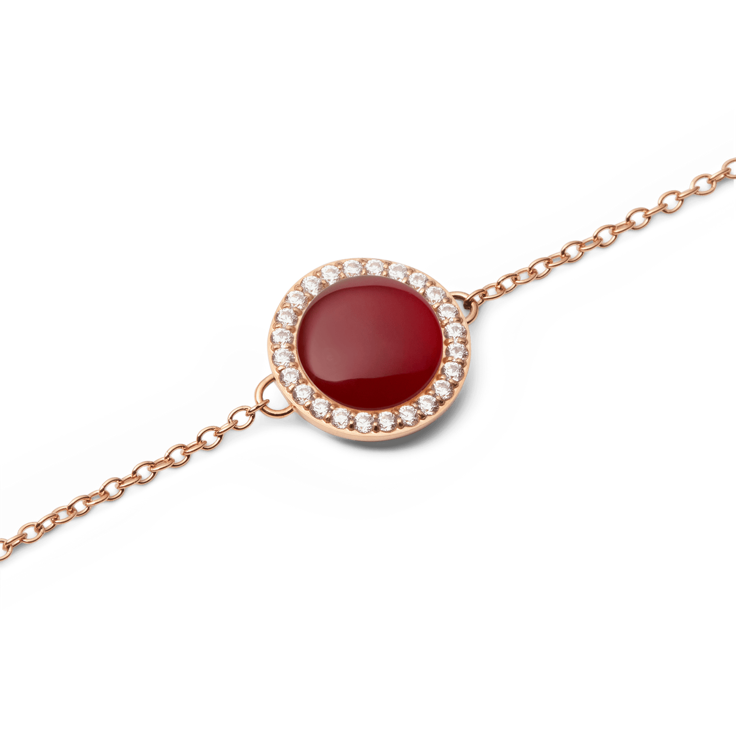 Audrey Bracelet  Red Agathe Rose Gold