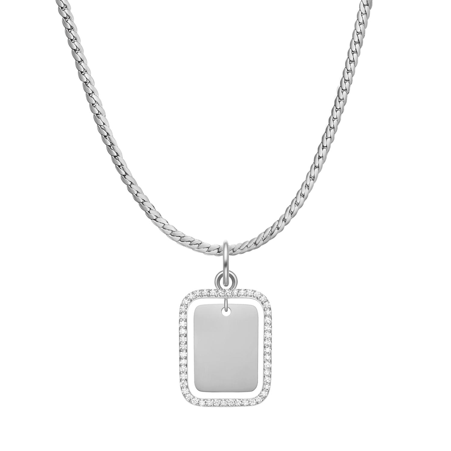 Rectangular Crystal Frame Pendant S