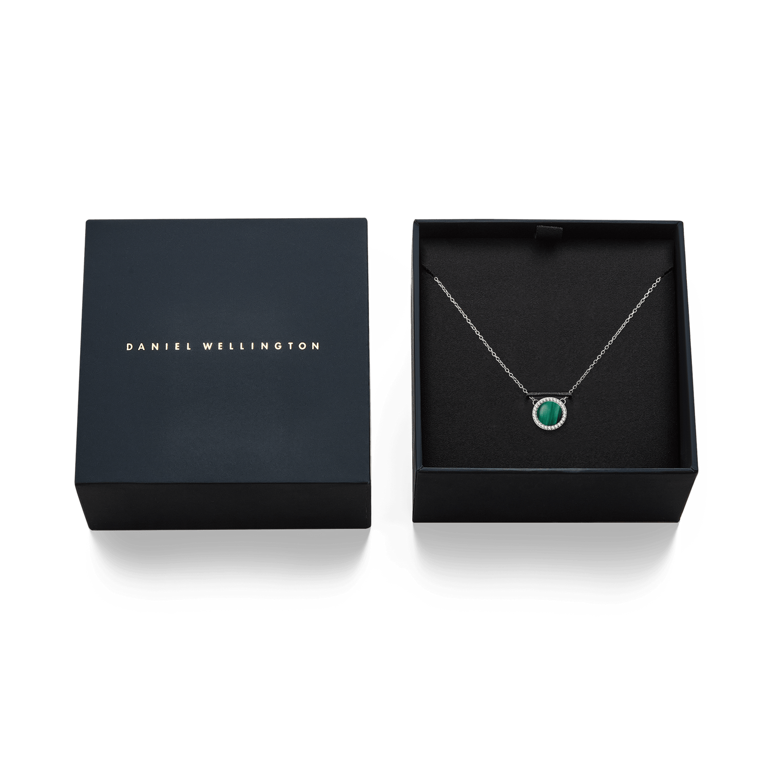 Audrey Necklace Malachite Silver