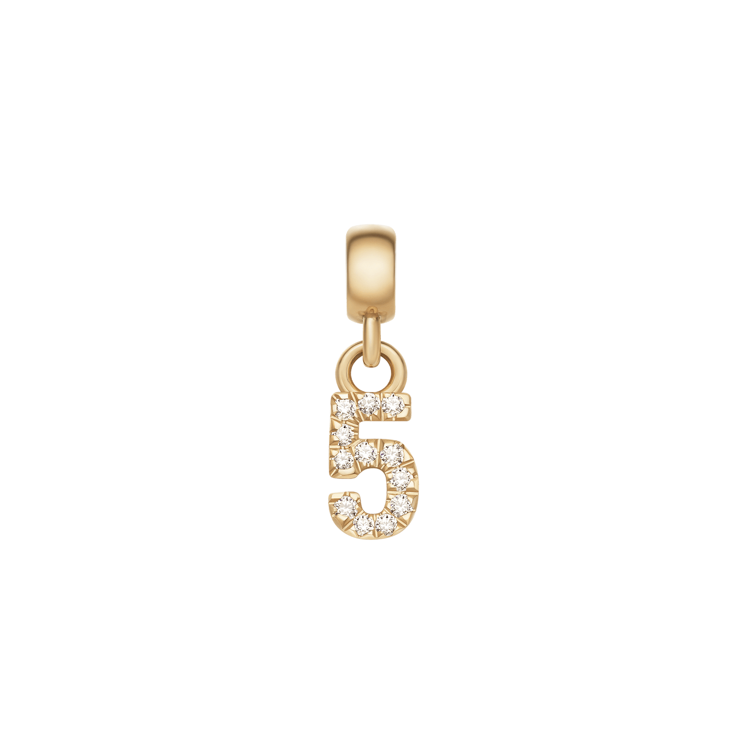 Crystal Number Charm Gold