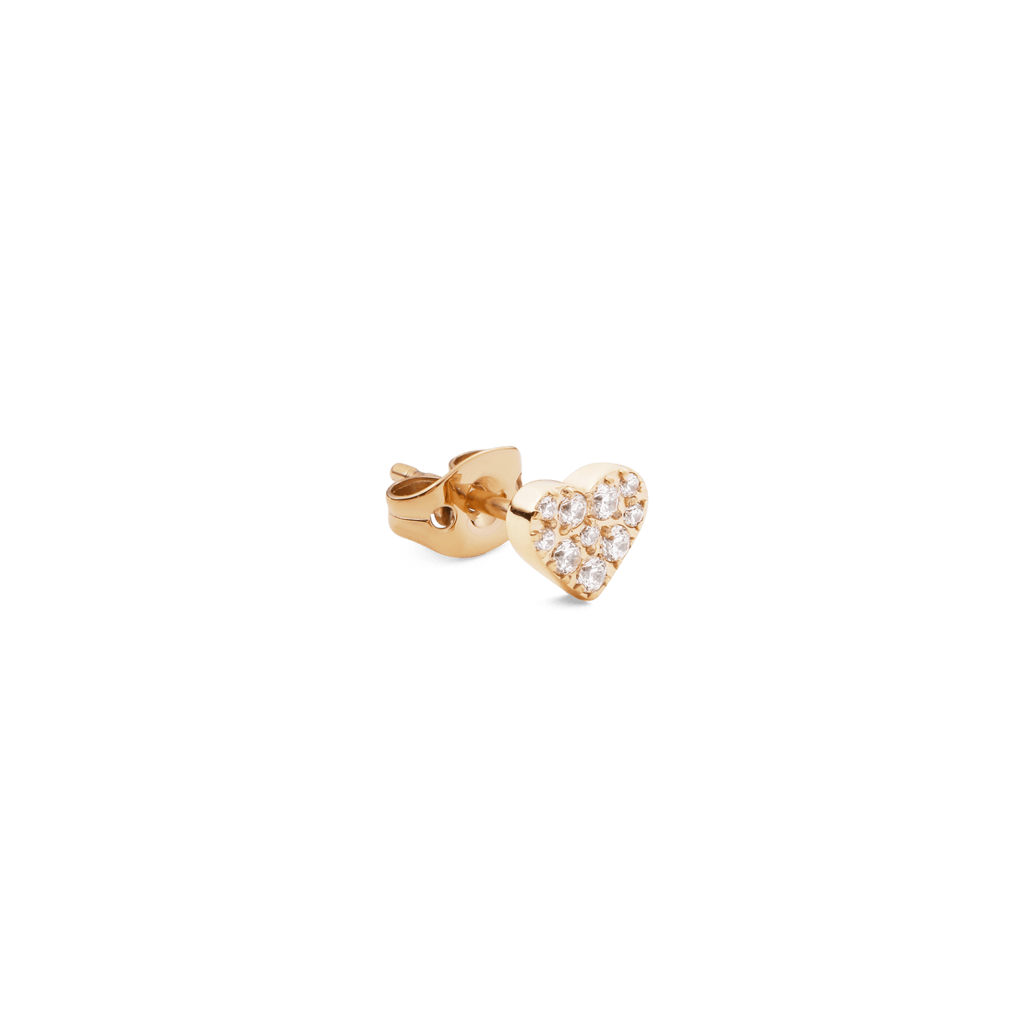 Crystal Heart Stud Gold