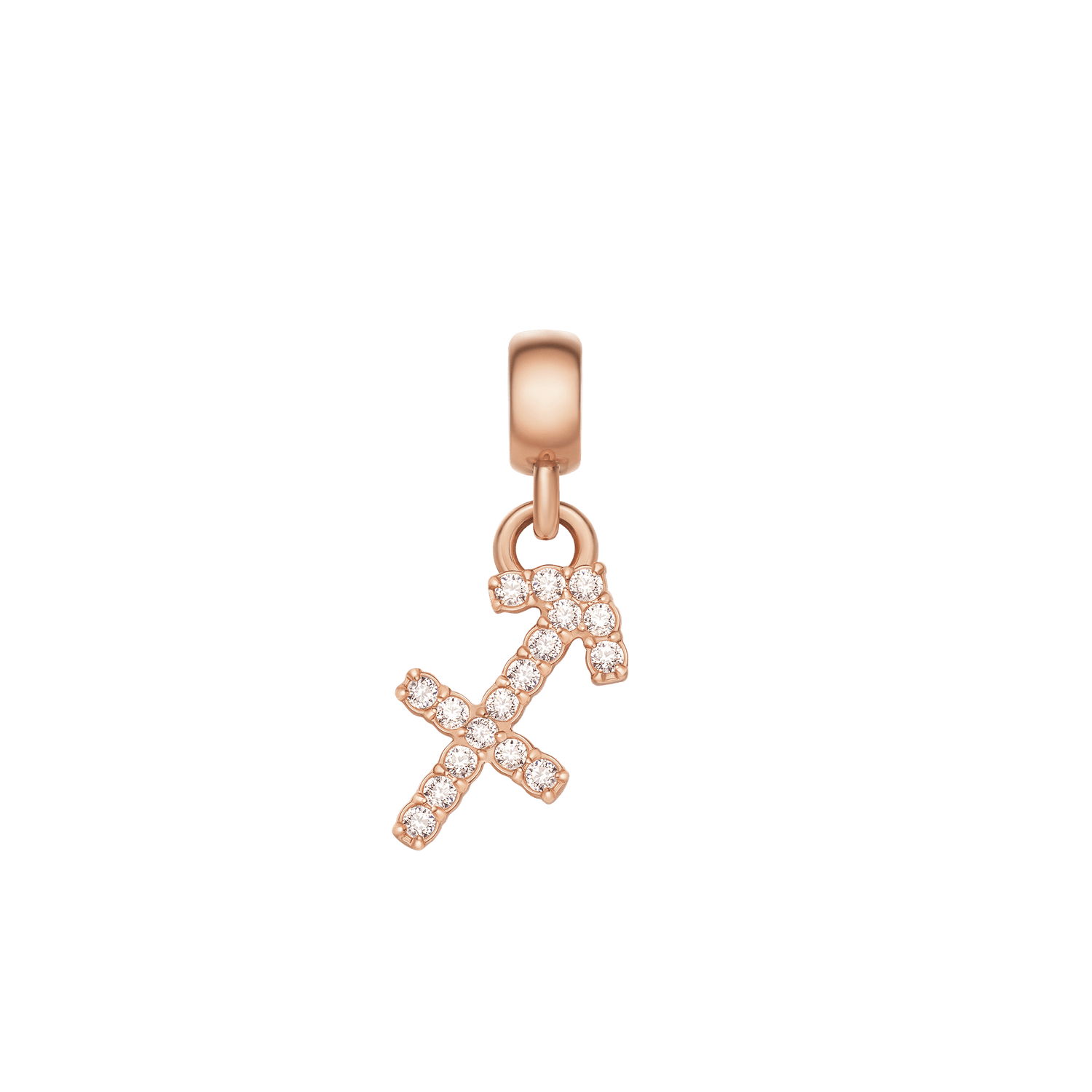 Crystal Zodiac Charm Rose Gold