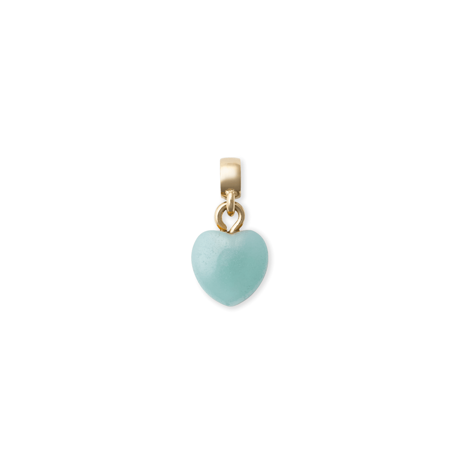 Amazonite Heart Gold Charm